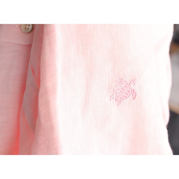 Vilebrequin Men's Casual Long Sleeves Shirts Size XL Pink 100% Linen - Picture 9 of 11